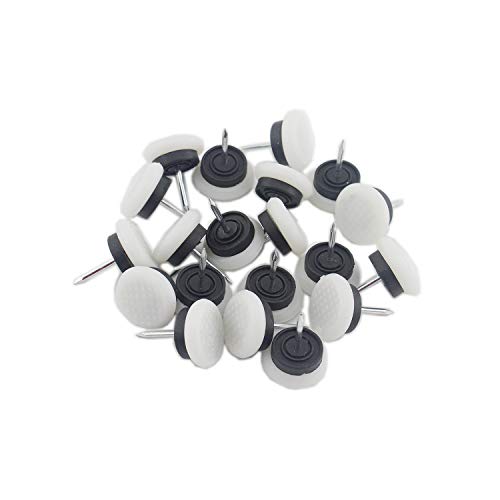 50pcs Round Heavy Duty Nylon Furniture Pads,Ulifestar Nail On Furniture Sliders Hardwood Floor Protectors for Chair Table Desk Desser Cabinet Sofa Couch Leg Feet Dia 19mm/0.75‘’, White - color: White, size: DIA19MM/0.75‘’