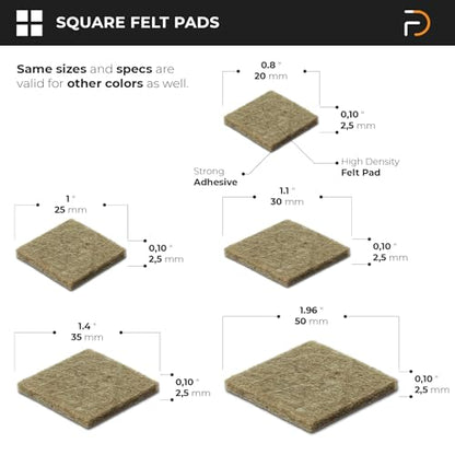 Furndiy Felt Furniture Pads for Hardwood Floors, Self-Adhesive Felt Pad for Chairs & Seat Legs, Easy Slide, Anti Scratch, Noise Stopper, Bumper & Buffer, Floor Protection - Based in USA - 1.18" - size: 1.18" x 18 pcs