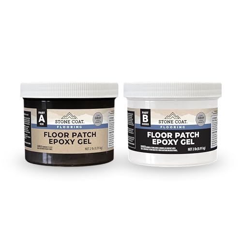 Stone Coat Countertops Floor Patch Epoxy Gel Kit (4 lb 150 to 200 sq ft Coverage) Strong and Flexible Epoxy Filler for Repairing Cracks and Gaps in Concrete, Floors, Walls, and Wood Surfaces