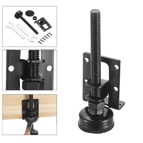 OwnMy 4 Packs Adjustable Furniture Leveling Feets L Shaped Furniture Levelers Legs, Heavy Duty Furniture Mounting Brackets Metal Furniture Leveling Feet for Workbench Cabinet Wardrobe, 4.7" H, Black - size: 4.7"H-Black