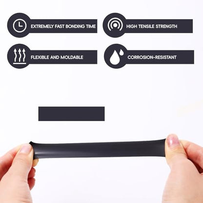 Self Fusing Silicone Tape 2 Rolls 1 in x 10' Black Waterproof Rescue Tape Rubber Leak Silicone Self-amalgamating Tape for Plumbing, Sealing Pipes, Hose Repair, Outdoor Coax and Tool Fixation - color: Black