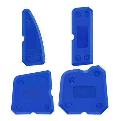 4Pcs Caulking Tool, Silicone Sealant Finishing Grout Tools Kit, Sealing Hand Caulk Removal Tool - color: Blue 4pcs