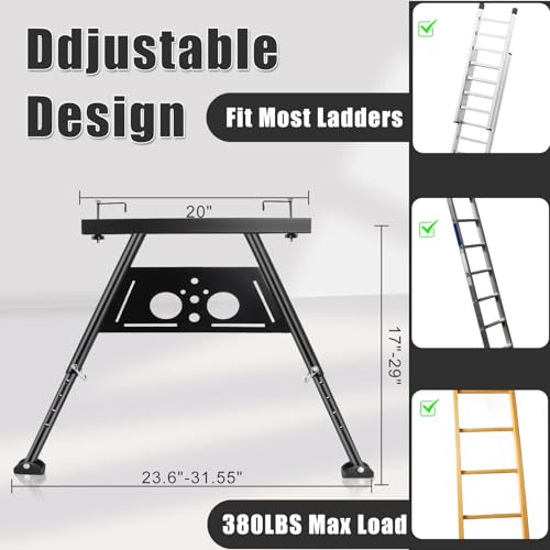 Ladder Stabilizer, Extended Ladder Stabilizer for Roof Gutter, Wall Ladder Standoff, Aviation Grade Aluminium Ladder Accessory Safety Stability Easy Use, Adjustable Length 17-29"