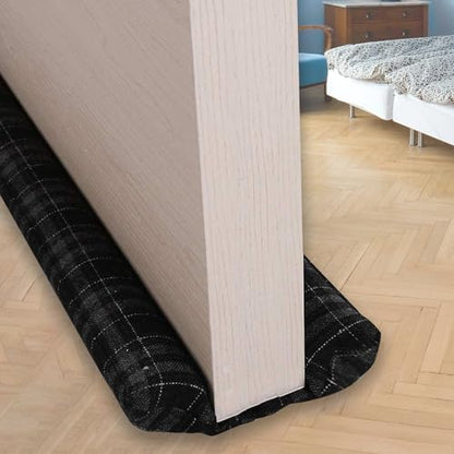 VISEMAN 36 Inch Under Door Stopper - Noise Blocker & Draft Stopper - Machine-Washable Checker Ink Cloth - color: Checker Ink