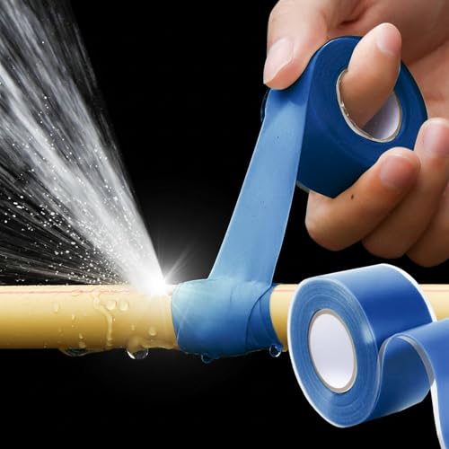 2-Pack Blue Silicone Tape (20 Ft Total) - Flexible Grip Tape for Sport Rackets & Fishing Rods - Leak Seal Repair for Irrigation Pipes - Easy-Peel Liner, 1 Inch x 10 Feet - color: Blue