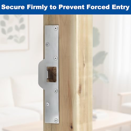 U 9551 Stainless Steel Lock and Door Reinforcement Plate fits 1-3/4"Thick Doors and Includes the U 9476 Security Latch Strike (1-1/4 "x 7-7/8"). - color: Stainless Steel Finish