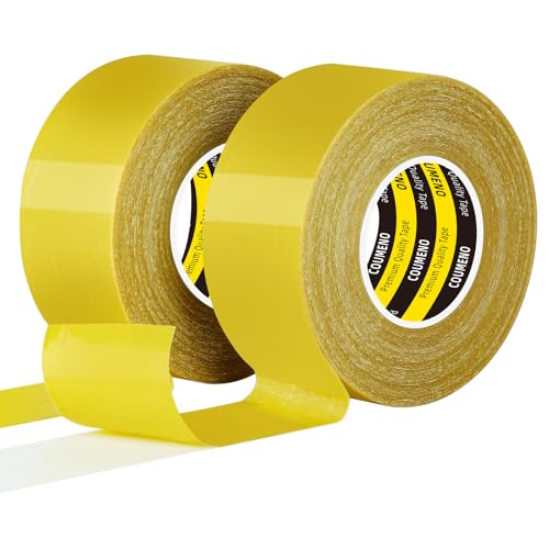 Double Sided Tape 2 Pack 1.4in x 33FT Heavy DutyClear Fabric Tape for Carpet Rug Mounting Cloth Adhesive Removable for Home Office Craft - size: 2 PACK 1.4inX33FT