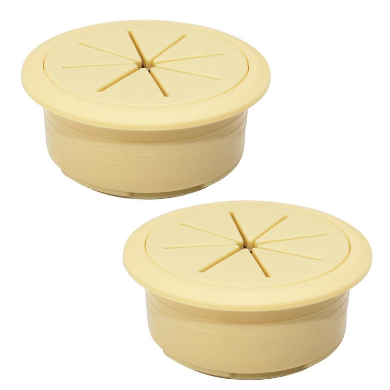 EASYEAH 2 Pcs Desk Grommet 2-1/16" / 53 mm, Desk Hole Cover for Cables Beige, Cable Grommet ABS Plastic, Desk Hole Grommet for Home & Office Pc, Detachable Cable Cord Organizer - size: 2-1/16" / 53 mm, style: 2pcs Beige