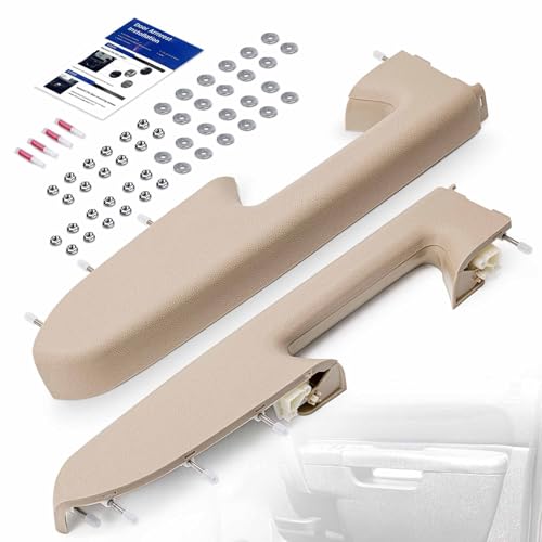 Left Driver & Right Passenger Side Armrest Repair Kit Fit for Chevy Silverado 1500 2500HD 3500HD 2010-2014 For GMC Sierra 1500 2500 HD 3500 HD 2010-2014 Door Panel with Release Handle Below Armrest - color: Tan/Cashmere, size: Driver & Passenger Side
