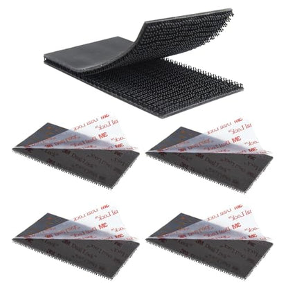 Dual Lock Tape 2in x 4in 4pcs, Heavy Duty Mounting Tape，Interlocking Tape Reclosable Fastener Self Sticky 3550CF Dual Lock Strip for EZ Pass Mounting Tape Black - size: 2in×4in×4pairs, style: Black