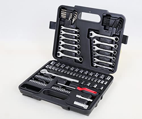 MECHMAX 121 Piece Mechanic Tool Set, 1/4 & 3/8 Inch Drive Metric & Standard Socket Wrench Kit, for General, Home, Car, Mechanics, Automotive Repair Tool Kit and as A Gift - style: 121 Piece