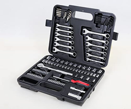 MECHMAX 121 Piece Mechanic Tool Set, 1/4 & 3/8 Inch Drive Metric & Standard Socket Wrench Kit, for General, Home, Car, Mechanics, Automotive Repair Tool Kit and as A Gift - style: 121 Piece