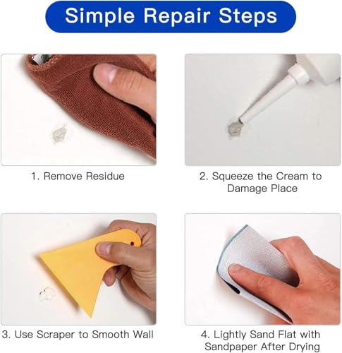 Drywall Patch Repair Kit 250g – Quick-Drying Wall Mending Agent with Scraper, Wall Putty Hole Repair, Multi-Functional Waterproof Repair Paste for Cracks, Holes & Concrete Surfaces (2 Set) - size: 2 SET