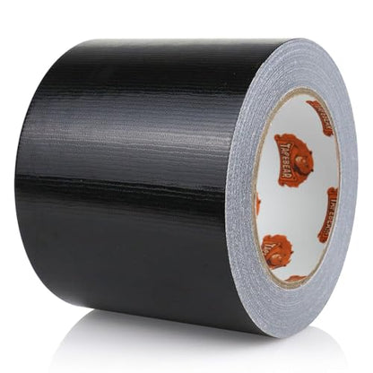 TAPEBEAR Black Duct Tape Heavy Duty 4" x 90FT, Strong Tough Utility Ducting Tape Waterproof, No Residue, Flexible, Hand Tear Binding Tape Industrial Strength for Bundle, Patch, Protect & Repair - color: Black, size: 4" x 90FT
