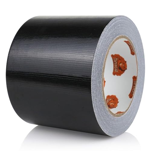 TAPEBEAR Black Duct Tape Heavy Duty 4" x 90FT, Strong Tough Utility Ducting Tape Waterproof, No Residue, Flexible, Hand Tear Binding Tape Industrial Strength for Bundle, Patch, Protect & Repair - color: Black, size: 4" x 90FT