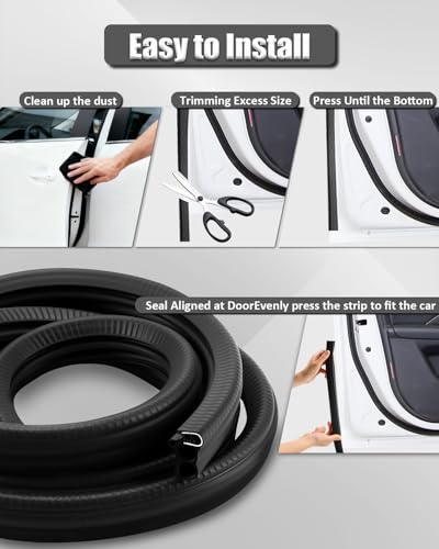 5FT Car Door Seal Strip with Upgraded 3-Bulb Side Design, Universal EPDM Rubber Weather Stripping for Truck, RV, Boat & Home Cabinets, Automotive Edge Trim Gasket for Noise Reduction & Waterproof - size: 5 Feet