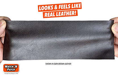 MATCH 'N PATCH Leather Repair Tape - Black (3x72 Inch) Realistic Faux Leather Patches for Couch, Sofa, Upholstery, Car Seats & Other Furniture, Vinyl Repair Kit, Strong Self Adhesive Patch - color: Black