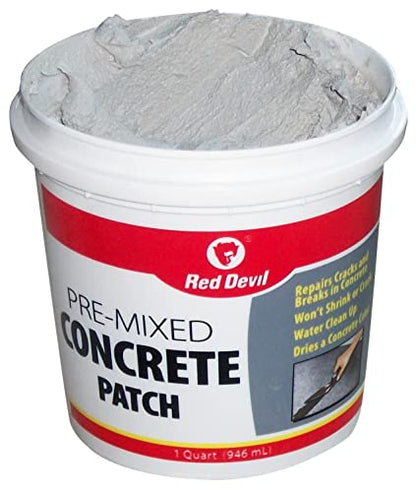 Red Devil 0644 Pre-Mixed Concrete Patch, 1 Quart, Pack of 6, Gray, 6 Pack, Made in USA - size: 1 Quart, style: 6 - Pack