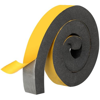 2-1/4 Inch x 2-1/4 Inch x 6.5 ft Air Conditioner Weatherproof Seal Tape Thick Wide Self-Adhesive Air Conditioner Foam Tape Seal Strip for Door Window, Black