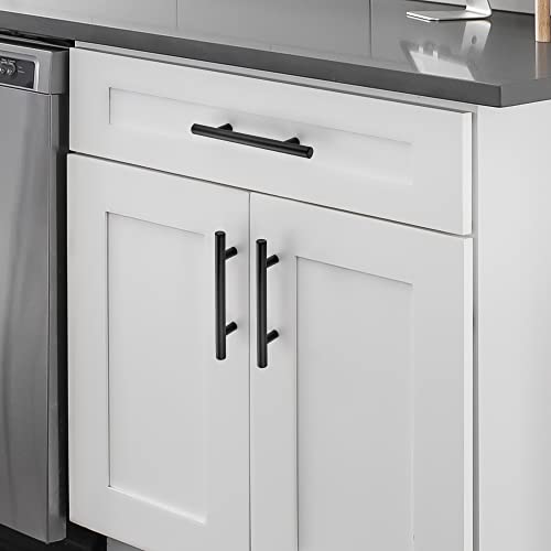 10 Pack Cabinet Handles with 3.75 Inch (96mm) Hole Center Matte Black Cabinet Pulls Stainless Steel Drawer Pulls, Kitchen Knobs for Dresser Drawer, 6 Inch Overall Length - color: Matte Black T-Shaped, size: 3-3/4" Hole Center