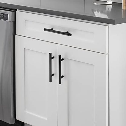 10 Pack Cabinet Handles with 3.75 Inch (96mm) Hole Center Matte Black Cabinet Pulls Stainless Steel Drawer Pulls, Kitchen Knobs for Dresser Drawer, 6 Inch Overall Length - color: Matte Black T-Shaped, size: 3-3/4" Hole Center
