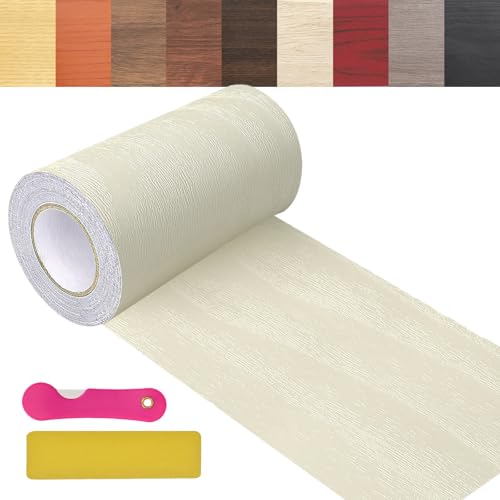 Wood Grain Repair Tape, 5.9 inch X 32ft Self Adhesive Wood Colored Tape for Tables, Chairs, Baseboards, Doors, Windows, Floors, Handicraft DIY. - color: Beige, size: 5.9in*32ft