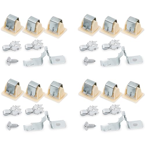 [4 SETS] BlueStars 279570 Universal Appliance Door Latch Kit PS334230 AP3094183 14205029 236877 420198 423232 EED4300TQ0 LTE5243DQ6 - Fits GE Whirlpool Kenmore Roper KitchenAid Dryers and more - style: Pack of 4