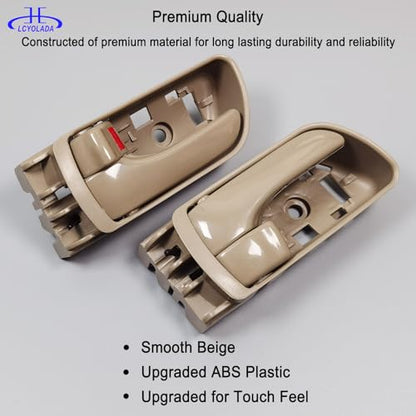 2Pcs Inside Interior Door Handles for Toyota Sienna 2004-2010, Front Left & Right Replaces 69206-AE010-E1,69205-AE010,Beige - color: Beige