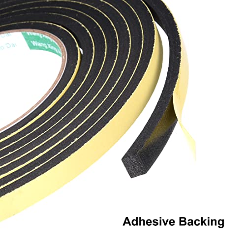 uxcell Sealing Foam Tape 10mm Wide 5mm Thick 3 M/9.8ft Long, Self Adhesive Weather Strip for Window Door Insulation - size: 10mmx5mmx3m