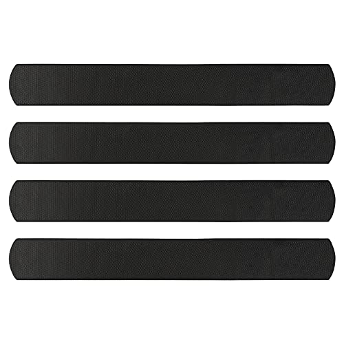 4 Pack Non-Slip Furniture Rail Pads for Recliners,Sofa,couches.Rubber Recliner Chair Floor Protectors,Pads to Keep Furniture from Sliding for Hardwood, Carpet, Marble Floor. 30.5''x3.9'' - size: Black
