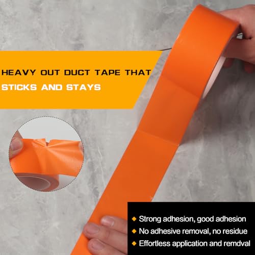 Orange Duct Tape 2 Pack, Heavy Duty Waterproof Cloth Tape, Hand-Tearable Multi-Purpose Repair Tape for Home, Camping, DIY and Industrial Use, No Residue, 2 Inch x 20 Yards - color: Orange