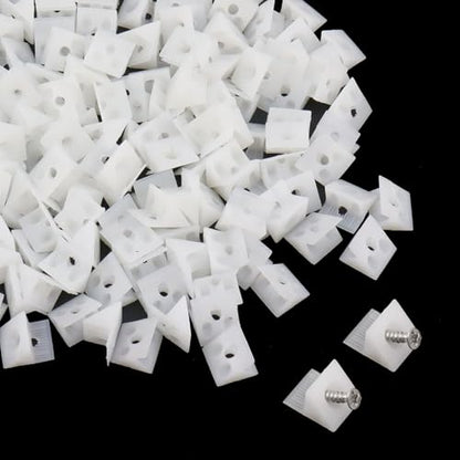 Oedema 150 Pcs Drawer Bracket Repair Wedges Fixing Mending Wedges Plastic 90 Degree Angle Code Corner Braces Fastener with Screws, White - color: White