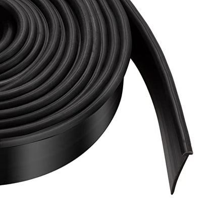 Shower Bottom Waterproof Door Rubber Sweep Trim Black Seal for Home Bathroom, 108 x 13/16 x 5/32 Inch Tee Insert Shape - color: Black