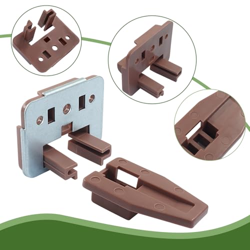 10 Sets Square Drawer Track Guide and Glides - Universal Replacement Parts - Heavy Duty Metal & Plastic Drawer Slides Repair Kit (with Metal Iron Sleeves)