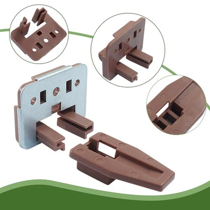10 Sets Square Drawer Track Guide and Glides - Universal Replacement Parts - Heavy Duty Metal & Plastic Drawer Slides Repair Kit (with Metal Iron Sleeves)