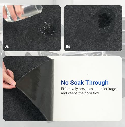FLEXIMOUNTS 4'11" x 3' Garage Floor Mat Oil Spill Mat, Waterproof Garage Flooring for Cars & SUVs,Absorbent, Slip-Resistant, Quick Dry Carpet Fabric - size: 4'11" x 3' w/ PE Backing