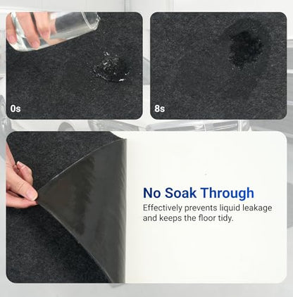 FLEXIMOUNTS 22' x 8'10" Garage Floor Mat Oil Spill Mat, Waterproof Garage Flooring for Cars & SUVs,Absorbent, Slip-Resistant, Quick Dry Carpet Fabric(Includes Double Sided Tape) - size: 22' x 8'10" w/ PE Backing