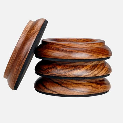 Upright Piano Caster Cups,Premium Quality Hardwood Piano Caster Pads Furniture Leg Pad Set of 4,with Non-Slip Moisture-Proof& Anti-Noise Felt Pads (Zebra Wood) - color: Zebra Wood