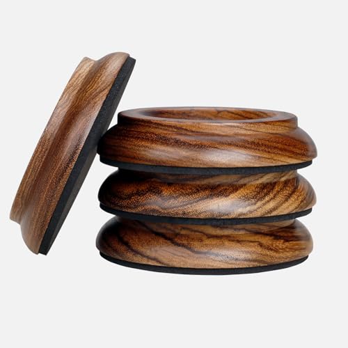 Upright Piano Caster Cups,Premium Quality Hardwood Piano Caster Pads Furniture Leg Pad Set of 4,with Non-Slip Moisture-Proof& Anti-Noise Felt Pads (Zebra Wood) - color: Zebra Wood