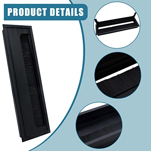 1 Pack Rectangle Hole Cover Square Cable Grommet 280x80mm Wire Cover for Management Computer Desk