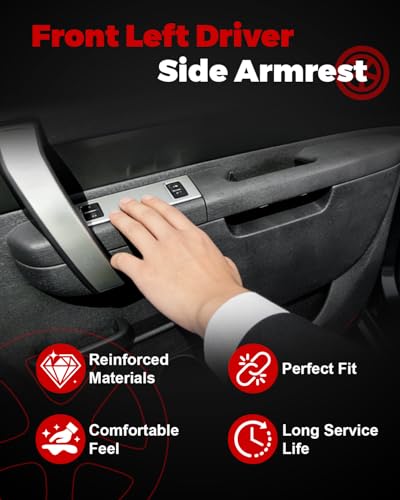 22818466 Front Left Driver Side Armrest Repair Kit Compatible with 2010-2014 Silverado 1500 2500HD 3500HD Sierra 1500 2500 HD 3500 HD Door Panel with Release Handle Below Armrest -Gray - size: 22818466