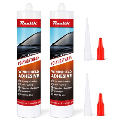Polyurethane Windshield Adhesive & Sealant 300ML*2Pack - High Strength, Fast Curing Formula for Automotive Glass, Car Windscreen, RV Window - Professional Strength, Weather Resistant Crack Repair Glue - size: 300ml, style: 2 Pack