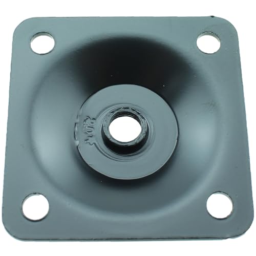 TAODAN Set of 4 Upholstery Foot Mounting Plate Black Table Leg Attachment Piece Flat Square Spacer Furniture Attachment Plate with Matching Installation Tools for Connecting Sofa Seat Footstool Feet