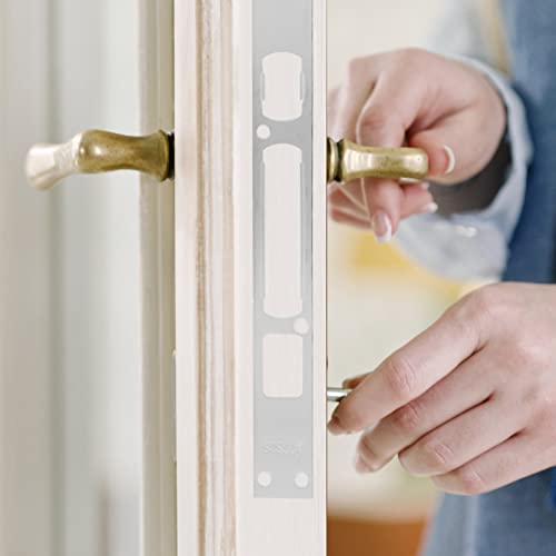 2Pcs Door Security Strike Plates 10.23X1.18In Stainless Steel Door Lock Reinforcement Plate for Home Security and Door Jam Reinforcement Easy Installation