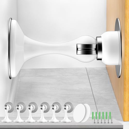 Magnetic or Stoppers Magnetic Door Catch, 2 Pack Stainless Steel Heavy Duty Door Holder Stops for Bottom Top of Door (White, 6 Pack) - color: White, size: 6 Pack