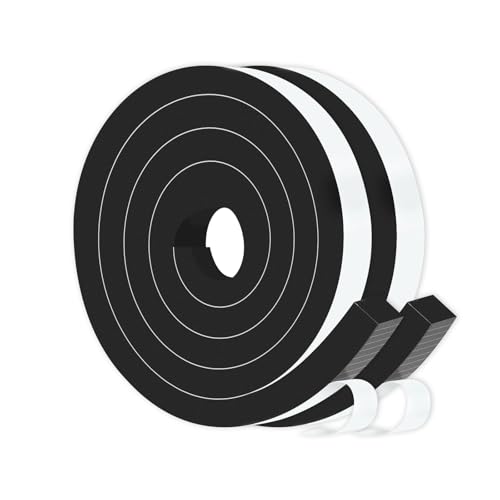 Weather Stripping,Front Door Insulation,Strong Adhesive, Lightproof, Soundproof Foam,Door Seal Strip for Door Frame,Window Frame,Sliding Door (Black,1 in x 1 in x 13Ft) - size: 1 In x 1 In x 13Ft