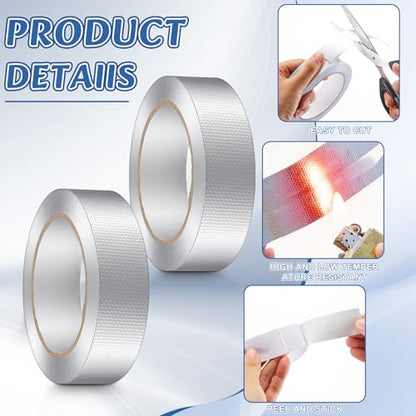 Fuyoooo 2 Roll 1.18in x 131 ft in Total Aluminum Polycarbonate Tape, Heavy Duty Waterproof Sealing Insulation Greenhouse Tape, Self Adhesive UV Heat Resistant for Greenhouse Roofing Outdoor Repairs - style: Classic Styles