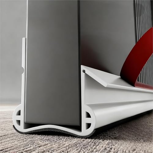 36" Door Draft Stopper, Under Door Draft, Door Draught Excluder for Bottom of Doors,Weather Stripping for Doors, Self-Adhesive Door Seal Door Gap Cover for Cold, Noise Wind (White) - color: White