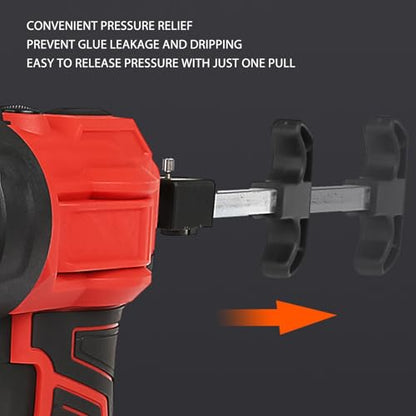 Cordless Caulking Gun, Electric Caulk Gun Battery Operated Caulk Gun with LED Light 10OZ Sealant Cartridges Adjustable Speeds Adhesive Gun Kit for Bathroom Balcony Doors
