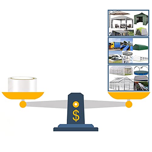 Clear Repair Tape, Waterproof & Airtight, Transparent, 2" x 16.4ft, For PVC, Vinyl, Canvas, Leather, Glass, Rubber - size: 16.4ftx2in